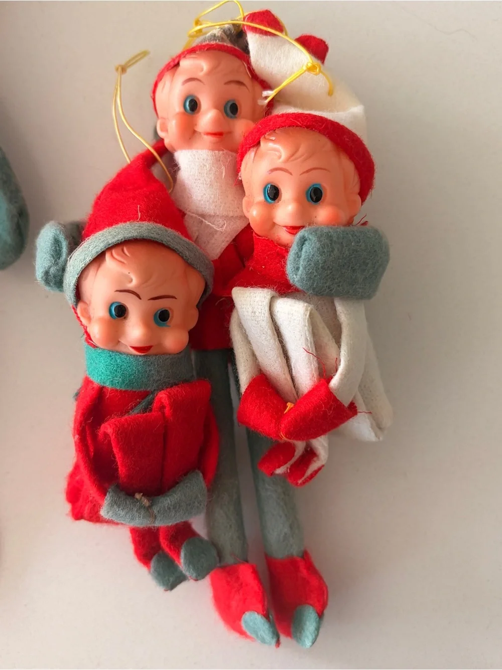 Vintage 1950s pixie elf ornaments